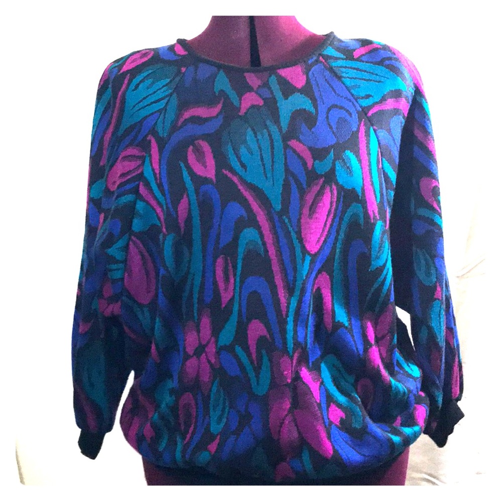 FANTASTIC VINTAGE 1980s sweater!! XL shoulder pads